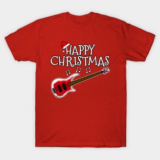 Christmas Bass Guitar Teacher Bassist Xmas 2022 T-Shirt